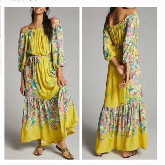 Anthropologie Dresses & Skirts - Anthropologie Eliora Off the Shoulder Floral Maxi Dress